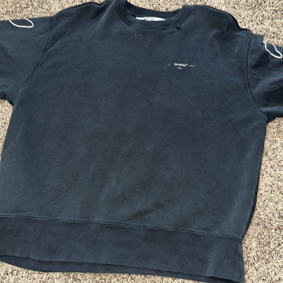 OFF-WHITE c/o Virgil Abloh "Main Label" Black Sweatshirt Men's Medium - Picture 13 of 16
